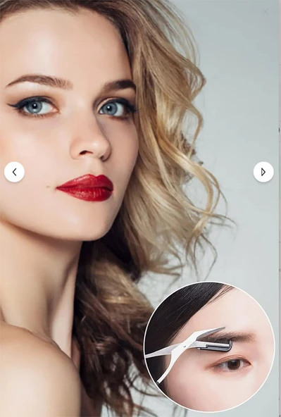 Kaş Düzeltme Makası Paslanmaz Çelik Taraklı Kaş Şekillendirme Aparatı Sabitleyici Yüz Usturası Ağda - Resim 8