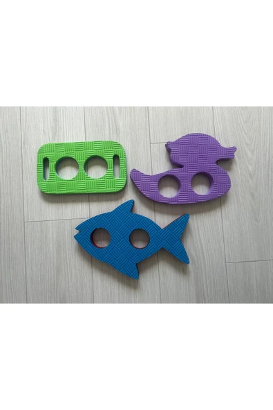 3'lü Havuz Makarnası Deniz Makarnası Kilidi- BALIK-ÖRDEK-DİKDÖRTGEN - Karışık Renkler ürün görseli 1