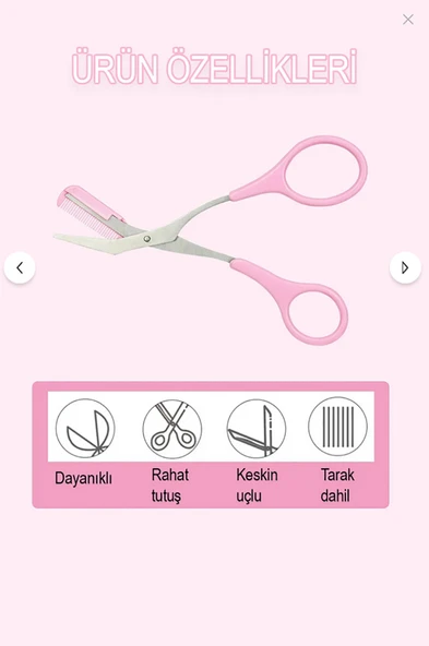 Kaş Düzeltme Makası Paslanmaz Çelik Taraklı Kaş Şekillendirme Aparatı Sabitleyici Yüz Usturası Ağda - Resim 4