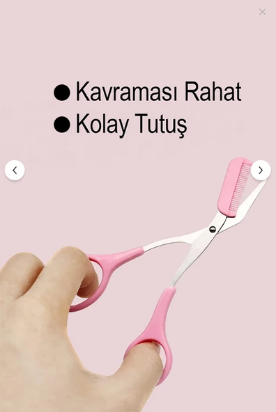 Kaş Düzeltme Makası Paslanmaz Çelik Taraklı Kaş Şekillendirme Aparatı Sabitleyici Yüz Usturası Ağda - Resim 3