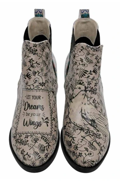 Kadın Vegan Deri Bej Bilekte Bot  Let Your Dreams Be Your Wings Tasarım - 4