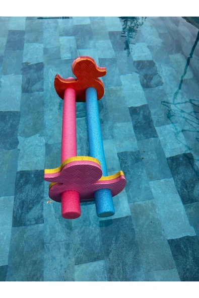 Çocuklar İçin Çok Renkli Deniz Makarnası Yüzme Öğrenme Yardımcısı - ÖRDEK Figürlü - Resim 2