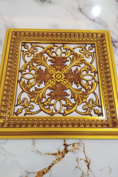 DECOZZA Saray Tavan 60 Cm Kahve Eskitme Dekoratif Saray Tavan Paneli Asma Tavan Uyumlu - Resim 4