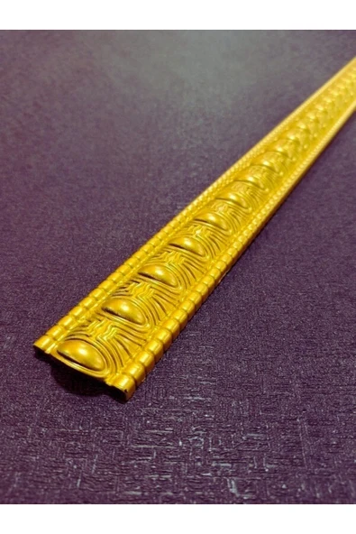 MİVA KONSEPT Poliüretan Dekoratif  Duvar&Tavan Çıta Bordürü -Altın Renk  (EN:4 CM-BOY:100 CM)-Duvar Süsü ürün görseli 1