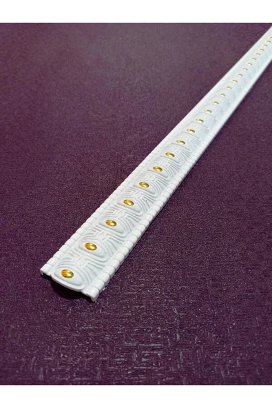 MİVA KONSEPT Poliüretan Dekoratif  Duvar&Tavan Çıta Bordürü -Beyaz Altın Renk  (EN:4 CM-BOY:100 CM)-Duvar Süsü ürün görseli 1