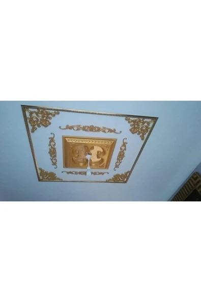 MİVA KONSEPT 90x90 KARE ALTIN RENK SARAY TAVAN GÖBEK - Resim 2
