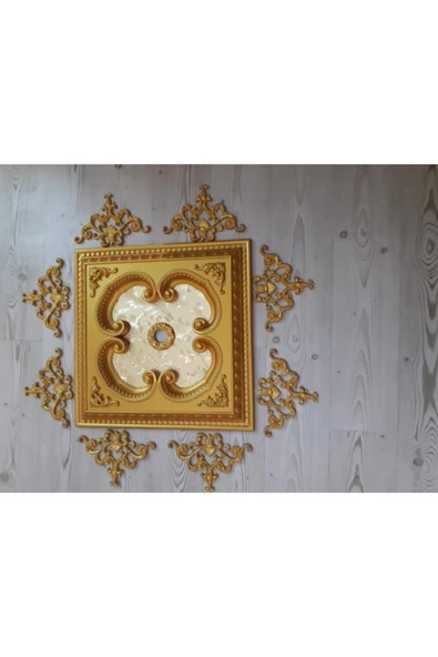 Decomarket 60 cm Kare Altın Rengi Saray Tavan - Resim 2