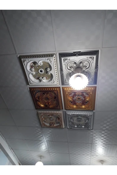 Decomarket 60 cm Kare Altın Rengi Saray Tavan - Resim 6