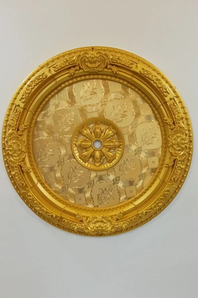Decomarket Decogold Altın Renk Oval Göbek Saray Tavan 90x90 cm ürün görseli 1