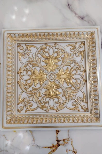 DECOZZA Saray Tavan 60 Cm Bronz Dekoratif Saray Tavan Paneli Asma Tavan Uyumlu - Resim 3
