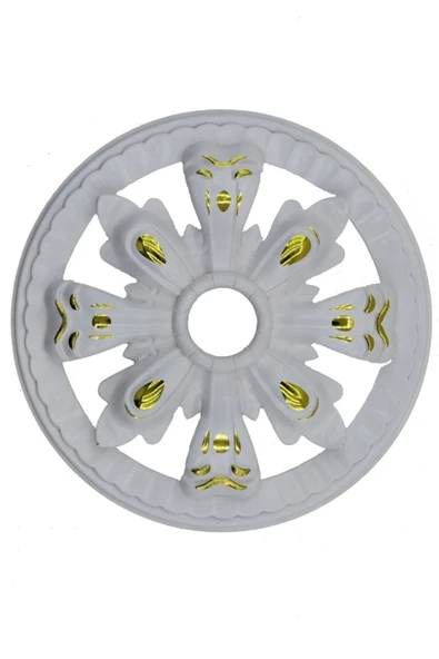 Decomarket Decogold Saray Tavan Motif 25*25 Cm Beyaza Altın Küçük Avize Göbeği ürün görseli 1