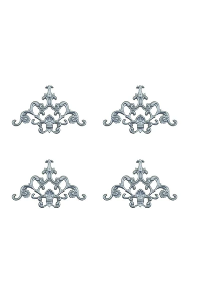 DECOZZA Dekoratif Gümüş 4'lu Motif Paketi - Resim 5