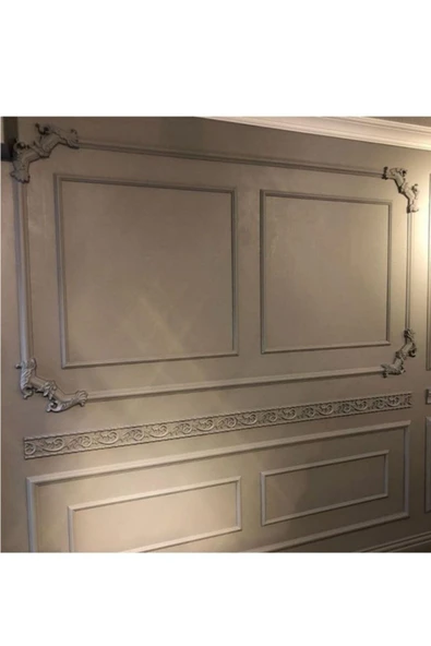 DECOZZA Gümüş 4 Cm Çıta Uyumlu Dekoratif 4'lu Köşe Motifi Seti - Resim 2