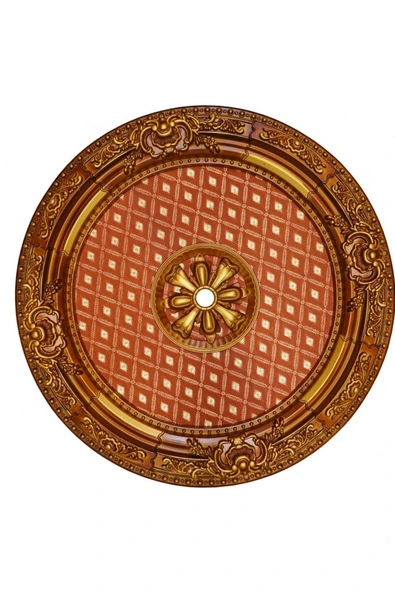 MİVA KONSEPT 90x90 OVAL KAHVE RENK SARAY TAVAN GÖBEK ürün görseli 1