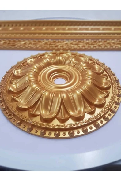 MİVA KONSEPT 40X40 CM OVAL DEKORATİF AVİZE GÖBEĞİ - Resim 2