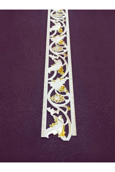 MİVA KONSEPT Poliüretan Dekoratif Saray Duvar&Tavan Çıta Bordürü -Beyaz Altın  (EN:10 CM-BOY:100 CM)-Duvar Süsü ürün görseli 1