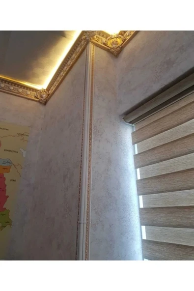 MİVA KONSEPT Dekoratif Poliüretan Duvar- Tavan  Köşe Profili Çıtası Gümüş Renk (EN:4X4 CM-BOY:100 CM)- Duvar Süsü - Resim 8