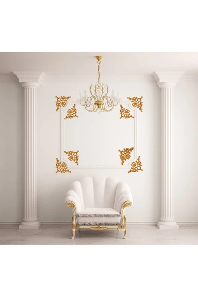 Decomarket Decogold Saray Tavan Köşe Motif 41*26 Cm Altın - Resim 4