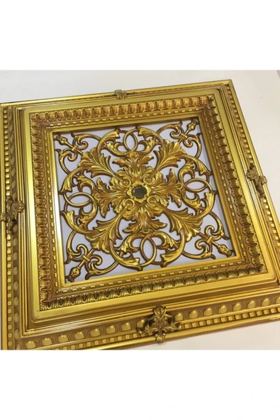 DECOGOLD Saray Tavan Göbek Panel 72cm*72cm Kahve Eskitme Içerisine Led Döşenebilir Panel ürün görseli 1