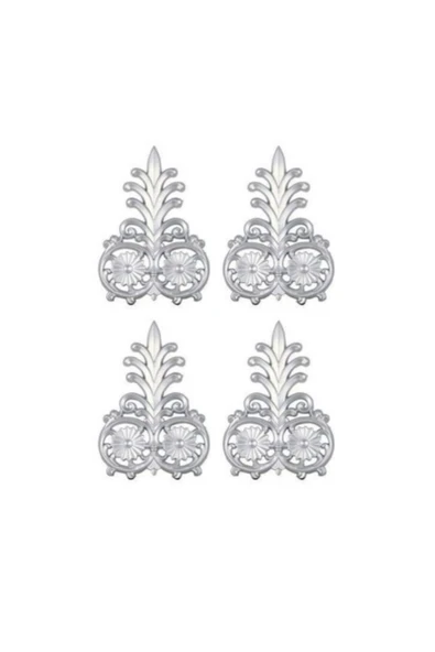 DECOZZA Dekoratif Mızrak Motifi Gümüş 4'lu Paket ürün görseli 1