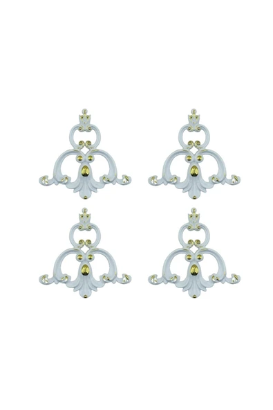 DECOZZA Dekoratif Beyaz Altın 4'lu Motif Paketi ürün görseli 1