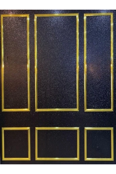 MİVA KONSEPT ALTIN GOLD RENK DEKORATİF POLİİÜRETAN DUVAR ÇITASI EN : 2.5 CM 6' LI HAZIR KESİM ÇERÇEVE SETİ ürün görseli 1