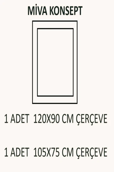 MİVA KONSEPT DEKORATİF BOYANABİLİR POLİÜRETAN DUVAR ÇITASI- 2 Lİ HAZIR ÇERÇEVE SETİ (SET 389) - Resim 3