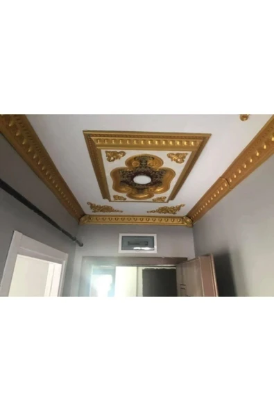 MİVA KONSEPT DEKORATİF POLİÜRETAN SARAY TAVAN KARTONPİYER -ALTIN (GOLD) RENK -(EN 13 CM -BOY:100 CM)-DUVAR SÜSÜ - Resim 4