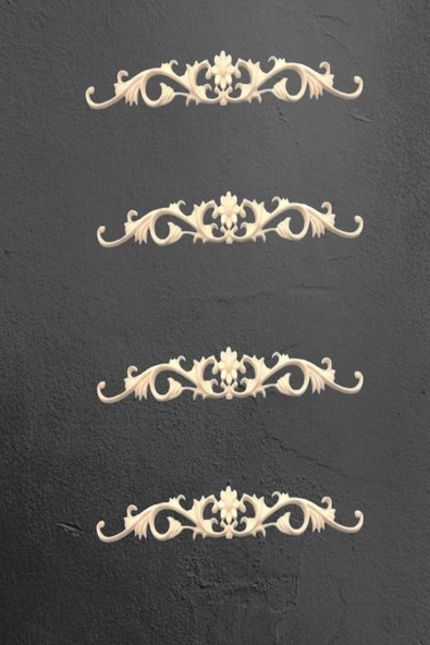 MİVA KONSEPT DEKORATİF POLİÜRETAN TAVAN-DUVAR-MOBİLYA -DEKOR-KAPI PAPATYA 4 LÜ MOTİF SET (10 CM X 65 CM) ürün görseli 1