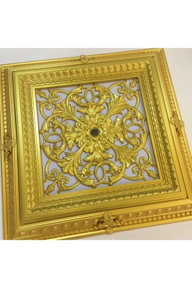DECOGOLD Saray Tavan Göbek Panel 72cm*72cm Gold Içerisine Led Döşenebilir Panel - Resim 3