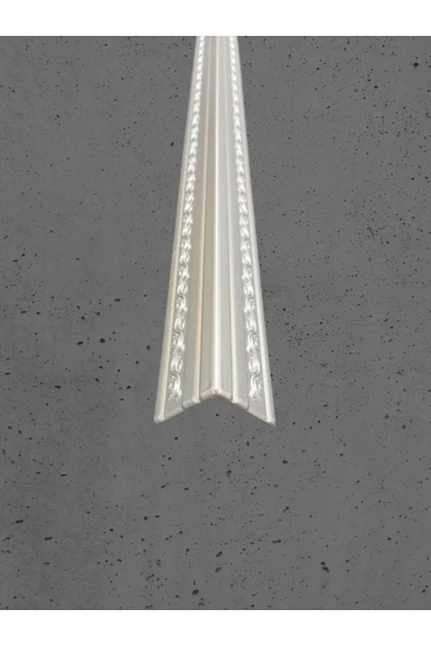 MİVA KONSEPT Dekoratif Poliüretan Duvar- Tavan  Köşe Profili Çıtası Gümüş Renk (EN:4X4 CM-BOY:100 CM)- Duvar Süsü - Resim 2