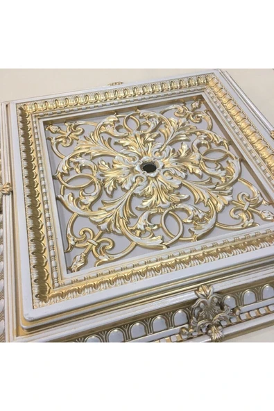 DECOGOLD Saray Tavan Göbek Panel 72cm*72cm Bronz Içerisine Led Döşenebilir Panel - Resim 3