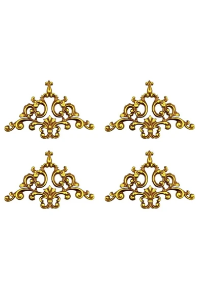 DECOZZA Dekoratif Köşe Motifi Kahve Eskitme 4'lu Paket ürün görseli 1