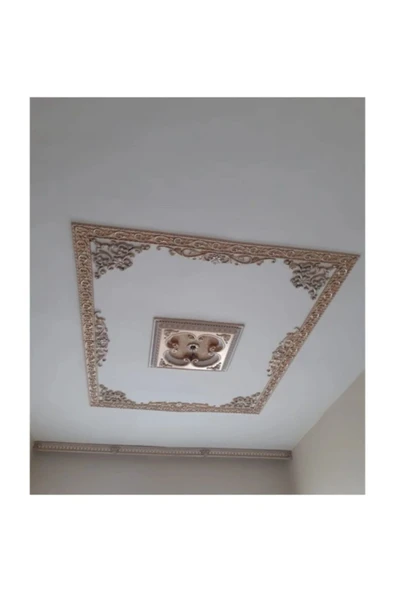 MİVA KONSEPT 90x90 KARE BRONZ RENK SARAY TAVAN GÖBEK - Resim 2