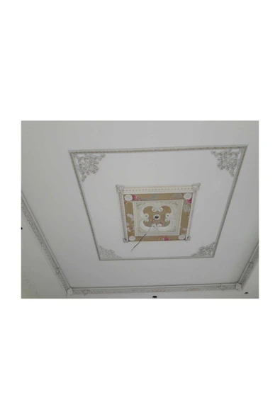 Decomarket Kare Beyaz Altın Saray Tavan 90x90 cm - Resim 2