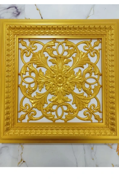 DECOZZA Saray Tavan 60 Cm Gold Panel Led Döşenebilir Asma Tavan Uyumlu - Resim 3