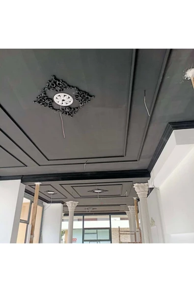 Decomarket Küçük Avize Göbegi - Tavan Ve Duvar Motif / Çap: 25 Cm - Bronz Renk - Resim 3