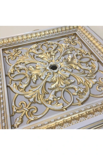 DECOGOLD Saray Tavan Göbek Panel 72cm*72cm Bronz Içerisine Led Döşenebilir Panel - Resim 4