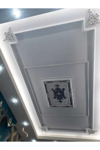 Decomarket Decogold Saray Tavan Köşe Motif 41*26 Cm Beyaz Altın - Resim 5