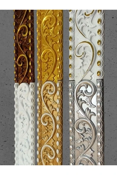 MİVA KONSEPT Dekoratif Poliüretan Saray Duvar&Tavan Çıta Bordürü -Renk : Altın (EN:10 CM-BOY:100 CM)-Duvar Süsü - Resim 5