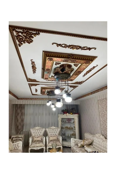 MİVA KONSEPT DEKORATİF POLİÜRETAN TAVAN-DUVAR-MOBİLYA -DEKOR-KAPI PAPATYA 4 LÜ MOTİF SET (10 CM X 65 CM) - Resim 2