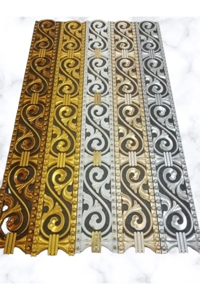 MİVA KONSEPT Poliüretan Dekoratif  Duvar&Tavan Çıta Bordürü -Altın Renk  (EN:10 CM-BOY:100 CM)-Duvar Süsü - Resim 4