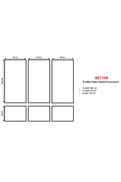 DECOZZA Boyanabilir 6 Adet Hazır Çerçeve 4 Cm (set205) - Resim 2