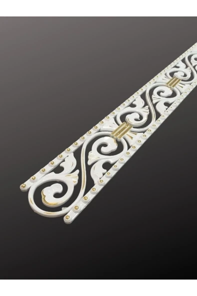 MİVA KONSEPT Poliüretan Dekoratif  Duvar&Tavan Çıta Bordürü -Beyaz Altın Renk  (EN:10 CM-BOY:100 CM)-Duvar Süsü - Resim 2