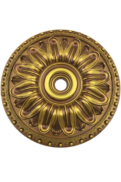 Decomarket 40*40 Cm Decoratif Estetik Tekli Avize Göbeği Kahve Eskitme ürün görseli 1