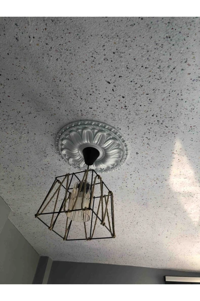 Decomarket 40*40 Cm Estetik Dekoratif Tekli Avize Göbeği Gümüş - 3