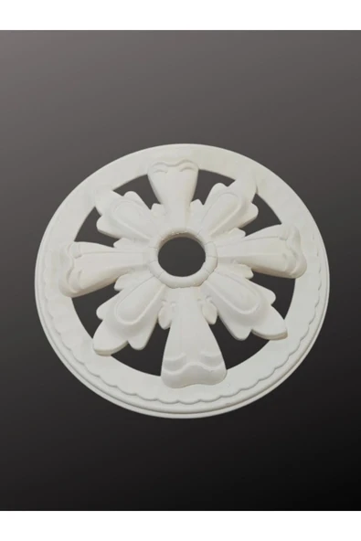 MİVA KONSEPT Saray Tavan Motif 25X25 Cm Oval Küçük Avize Göbeği -Beyaz Renk ürün görseli 1