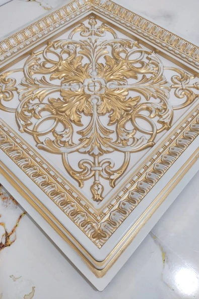 DECOZZA Saray Tavan 60 Cm Bronz Dekoratif Saray Tavan Paneli Asma Tavan Uyumlu - Resim 4