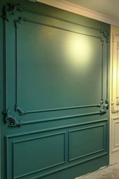 DECOZZA Beyaz 4 Cm Çıta Uyumlu Dekoratif 4'lu Köşe Motifi Seti - Resim 7