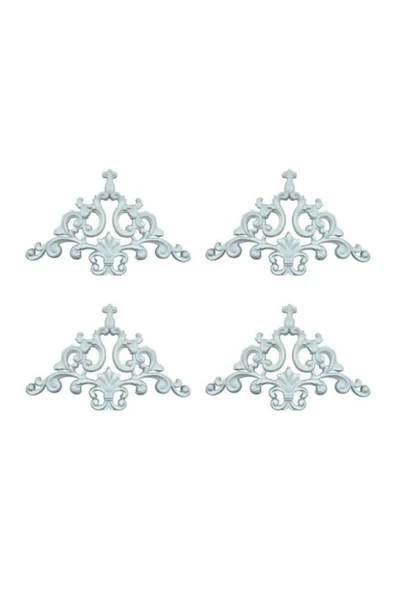 MİVA KONSEPT 41X26 CM Dekoratif Tavan-Duvar-Kapı-Mobilya Köşe Motifi BEYAZ RENK 4'LÜ SET ürün görseli 1